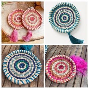 Set of 4 Anthropologie sea grass coasters